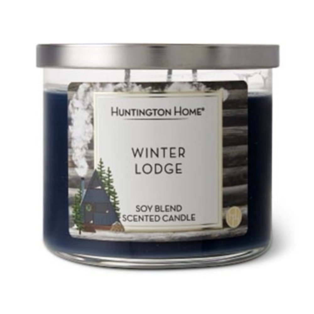 NEW! Huntington Home 3-Wick Seasonal Fall 21' Winter Lodge Soy Blend Candle - Picture 1 of 1